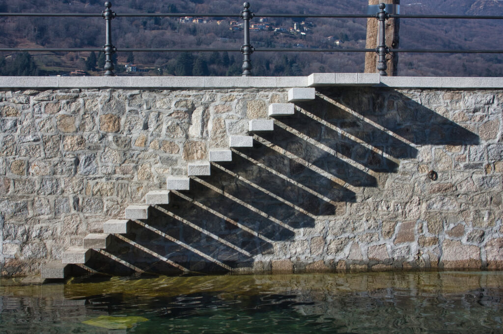 Stairs at Isola Bella in Lago di Maggiore, Italy.