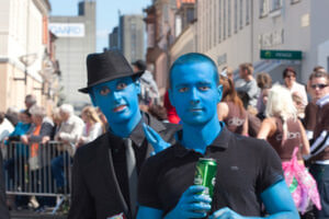 Blue men at carnival